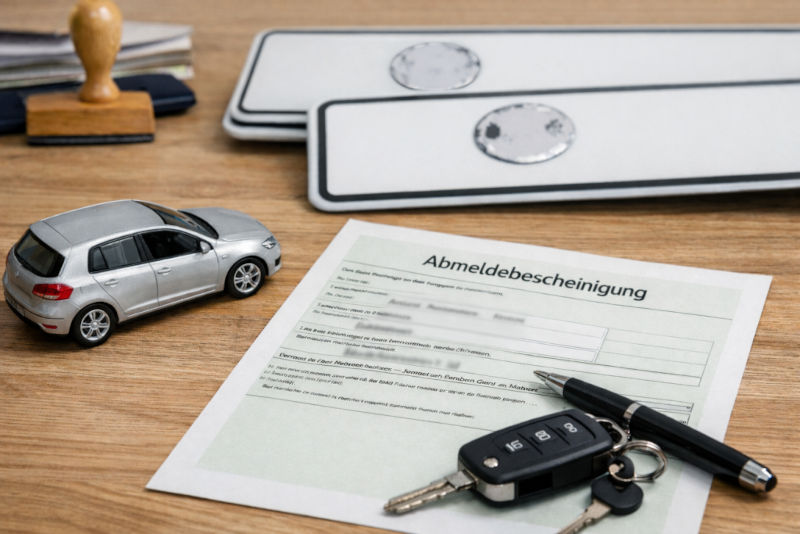 Fahrzeug erfolgreich abgemeldet – Bestätigung erhalten