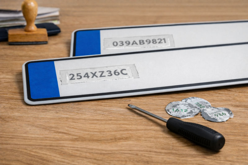 Sicherheitscodes auf Autokennzeichen freilegen für Online-Fahrzeugabmeldung